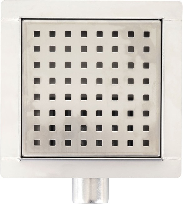 Produktbild Swisshandel24 Duschablauf 12x12cm Bodenablauf Abflussrinne Bad, Edelstahl Siphon gelocht - 51107