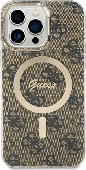 Produktbild Guess Zestaw GUBPP14XH4EACSW Case+ Charger iPhone 14 Pro Max 6,7" brązowy/brown hard case 4G Print M (Apple iPhone 14 Pro Max)