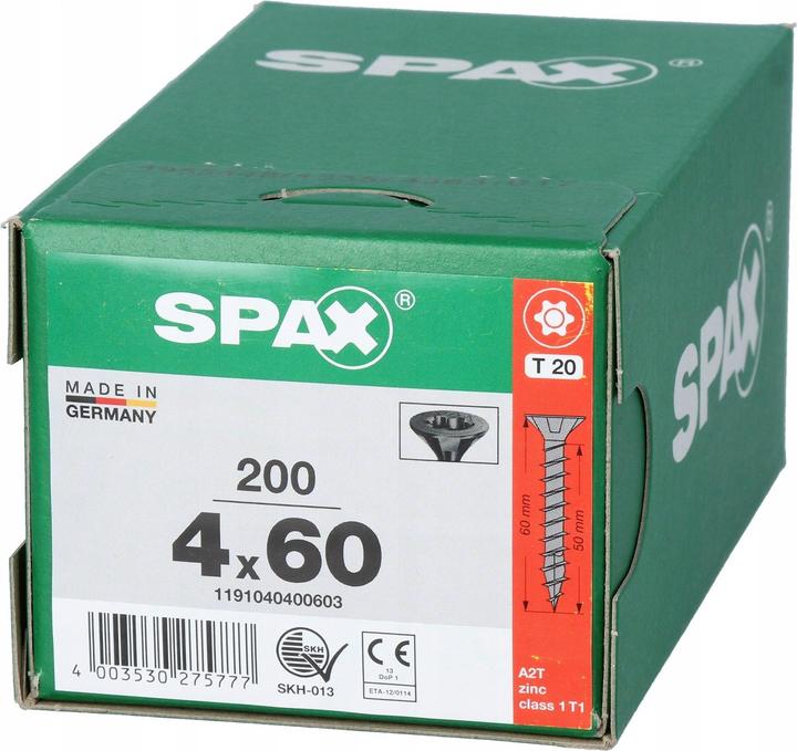 Immagine prodotto Spax Svasato Multitesta T-Star Plus T20 Completamente Filettato Nero Zincato (200 Viti per pezzo)