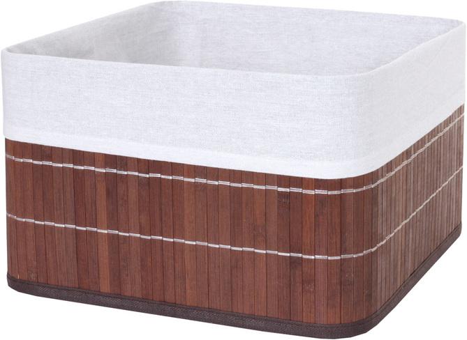 Actual product image Swisshandel24 4x Storage Basket, Basket Storage Box Sorting Box Shelf Basket, Bamboo Brown (33 cm, 4x)