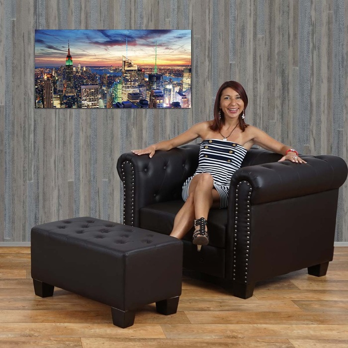 Produktbild Swisshandel24 LED-Bild, Leinwandbild Leuchtbild Wandbild, Timer - 100x50cm New York, flackernd (100 x 50 cm)