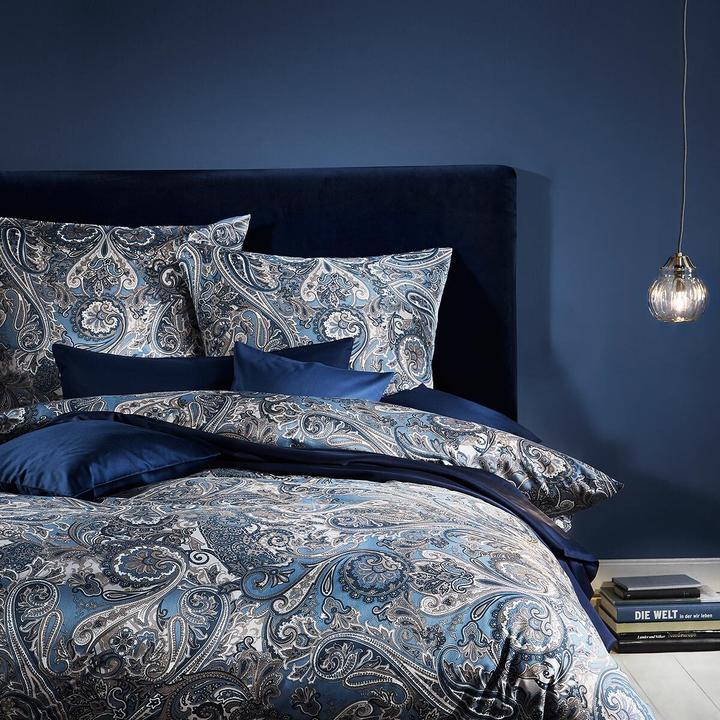 Produktbild Traumschlaf Mako-Satin Bettwäsche Modern Classic Heerlen indigo (Bettwäsche Set, 200 x 200 cm)