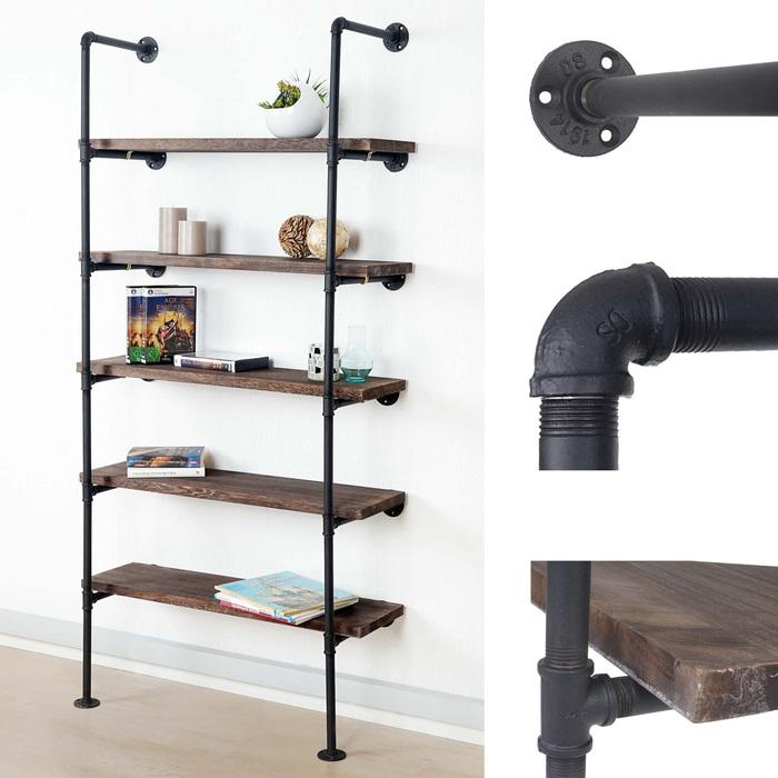 Produktbild Swisshandel24 Standregal, Wohnregal Bücherregal Ablageregal, Industriedesign 165x80x28cm - braun (165 x 80 x 28 cm)