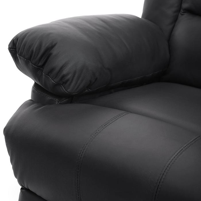 Image du produit Swisshandel24 Fauteuil de télévision, fauteuil de relaxation Fauteuil, cuir + similicuir 103x83x91cm - noir