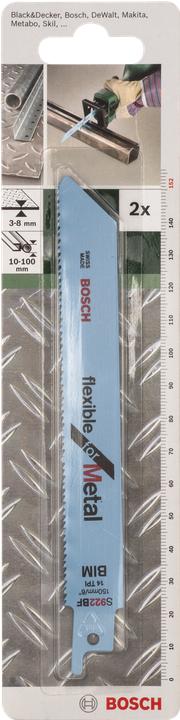 Image du produit Bosch Zubehör Lame de scie sabre bimétal, S 922 BF Flexible for Metal