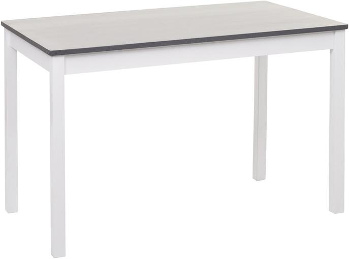 Image du produit Swisshandel24 Ensemble de salle à manger HWC-F77, Groupe de salle à manger, bois massif Landhaus 110cm blanc-gris