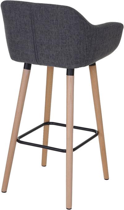 Actual product image Swisshandel24 2x Barhocker Malmö, Barstuhl Tresenhocker - Textil, grau