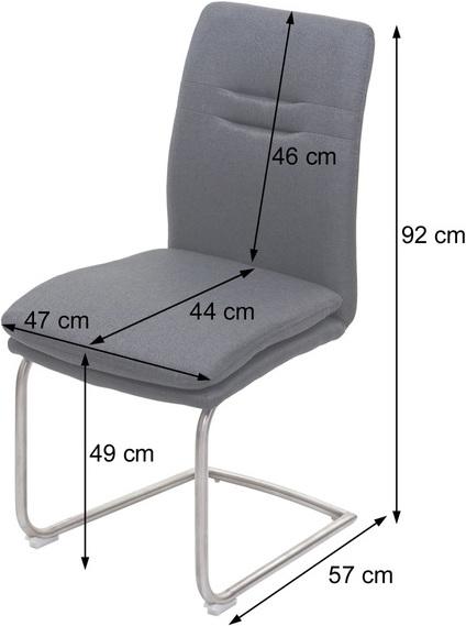 Image du produit Swisshandel24 6x chaise de salle à manger HWC-H70, chaise de cuisine à piétement luge chaise, tissu/textile inox