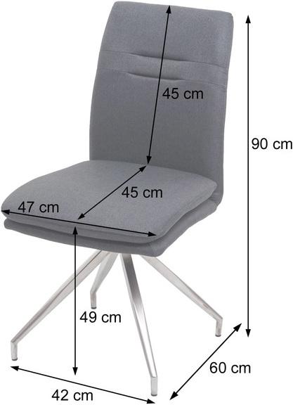 Image du produit Swisshandel24 6x chaise de salle à manger HWC-H70, chaise de cuisine fauteuil chaise, tissu/textile acier