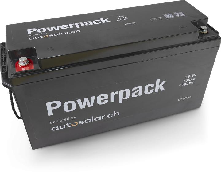 Produktbild Autosolar Lithiumbatterie 100 Ah 24V- LiFePo4-Solarbatterie (25.60 V, 100 Ah)
