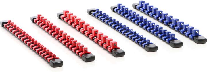 Produktbild XPOtool Steckschlüssel Organizer 6 Stk. Halterung 1/2" 1/4" 3/8" Aufsteckschiene (10 mm)