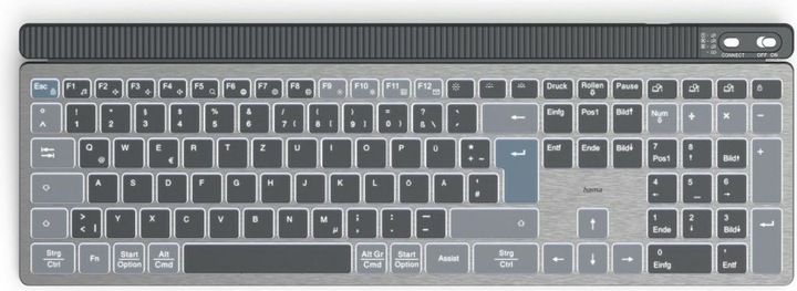 Immagine prodotto Hama WK-750 Tastiera wireless grigia (DE, Senza fili)