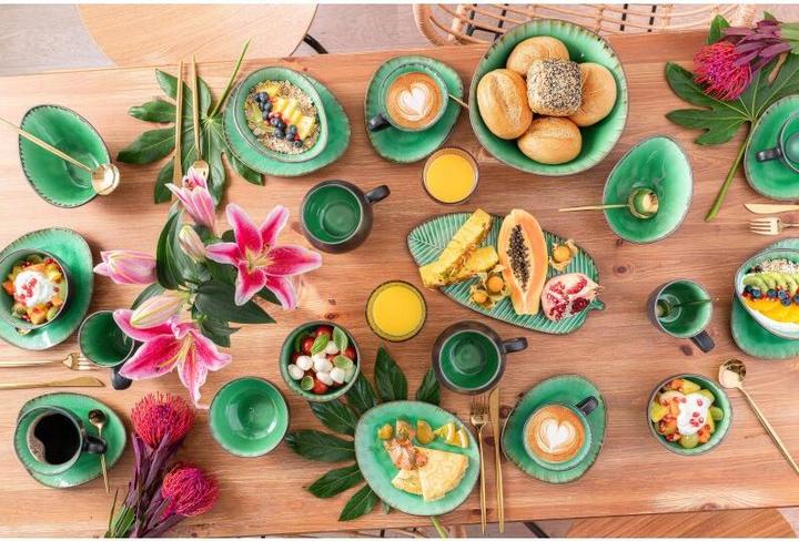 Immagine prodotto Sänger Geschirr Set da caffè in gres Palm Beach, set da caffè per 4 persone (12 Pezzo/i)