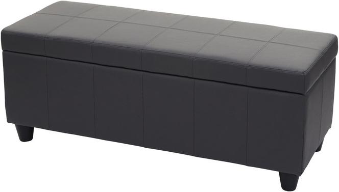 Swisshandel24 Aufbewahrungs-Truhe Kriens, Sitzbank Bank, Kunstleder,  45x114x45cm grau matt (114 cm)