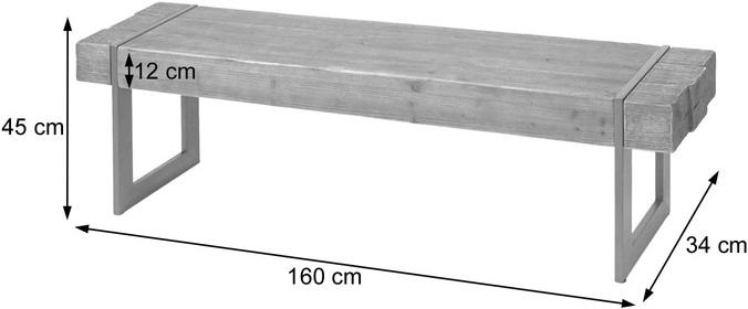 Actual product image Swisshandel24 Bench, dining room bench bench, fir wood rustic solid - brown 160cm (160 cm)