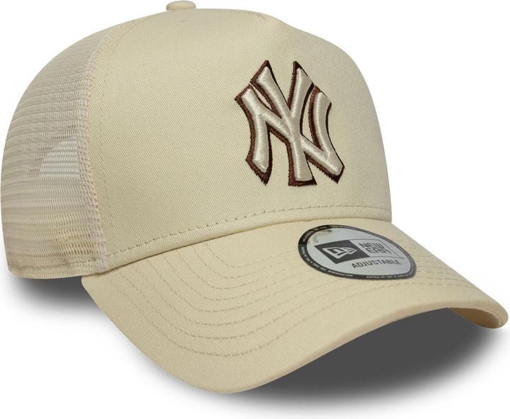Actual product image New Era A-Frame Mesh Trucker Cap - New York Yankees Beige (One size)