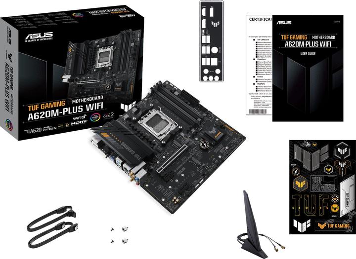 Actual product image ASUS TUF GAMING A620M-PLUS WIFI (AM5, AMD A620, mATX)