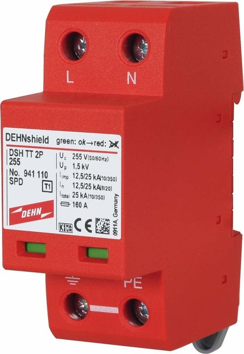 Produktbild Dehn Kombi-Ableiter TT/TN-Systeme DSH TT 2P 255