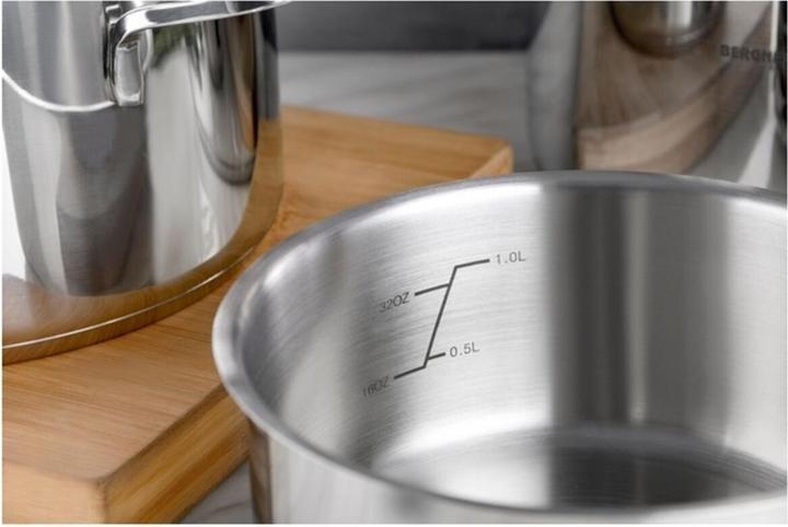 Productafbeelding Bergner Topfset Classic Silberfarben 6 Stücke (Steelpan, Roestvrij staal, 16 x 9.50 cm)