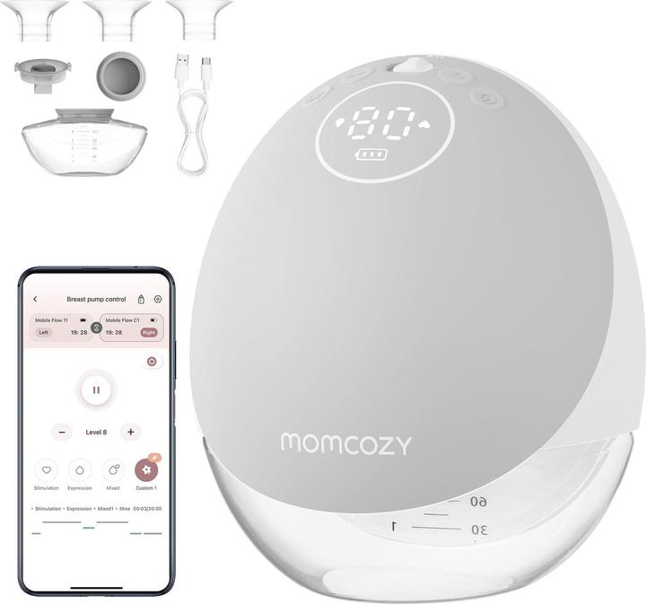 Productafbeelding Momcozy M9 Hands-Free Borstkolf Grijs Per stuk
