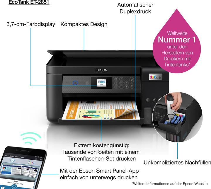 Immagine prodotto Epson EcoTank ET-2851 (Eco-Tank)