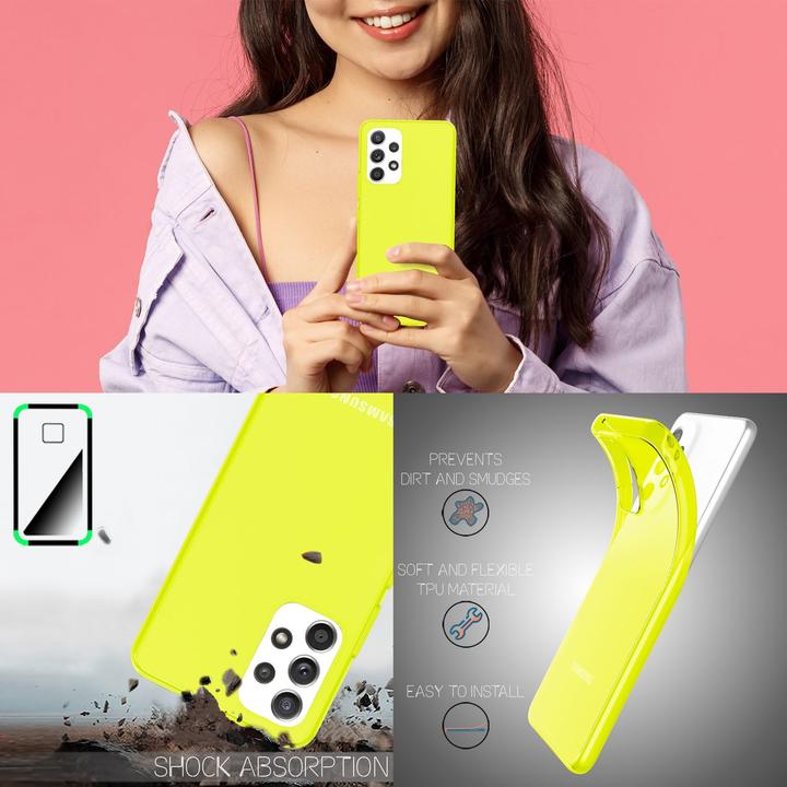 Actual product image Nalia Clear Transparent Neon Silicone Sleeve (Samsung Galaxy A53)