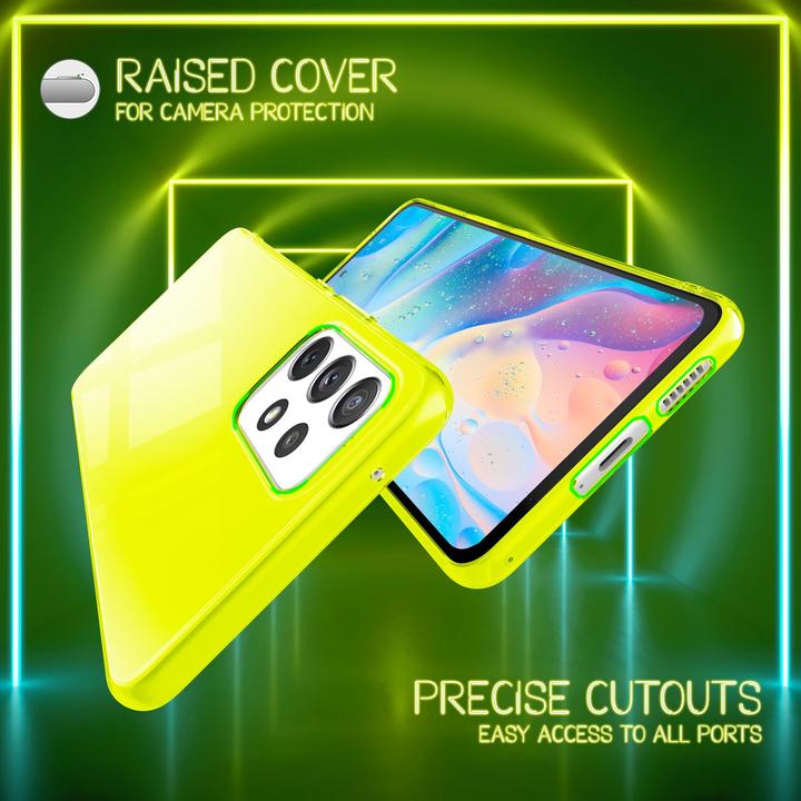 Actual product image Nalia Clear Transparent Neon Silicone Sleeve (Samsung Galaxy A53)