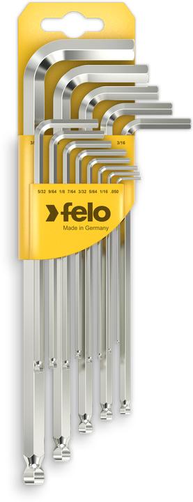 Actual product image Felo Hexagon socket wrench set with ball head long, 13 pieces on clip