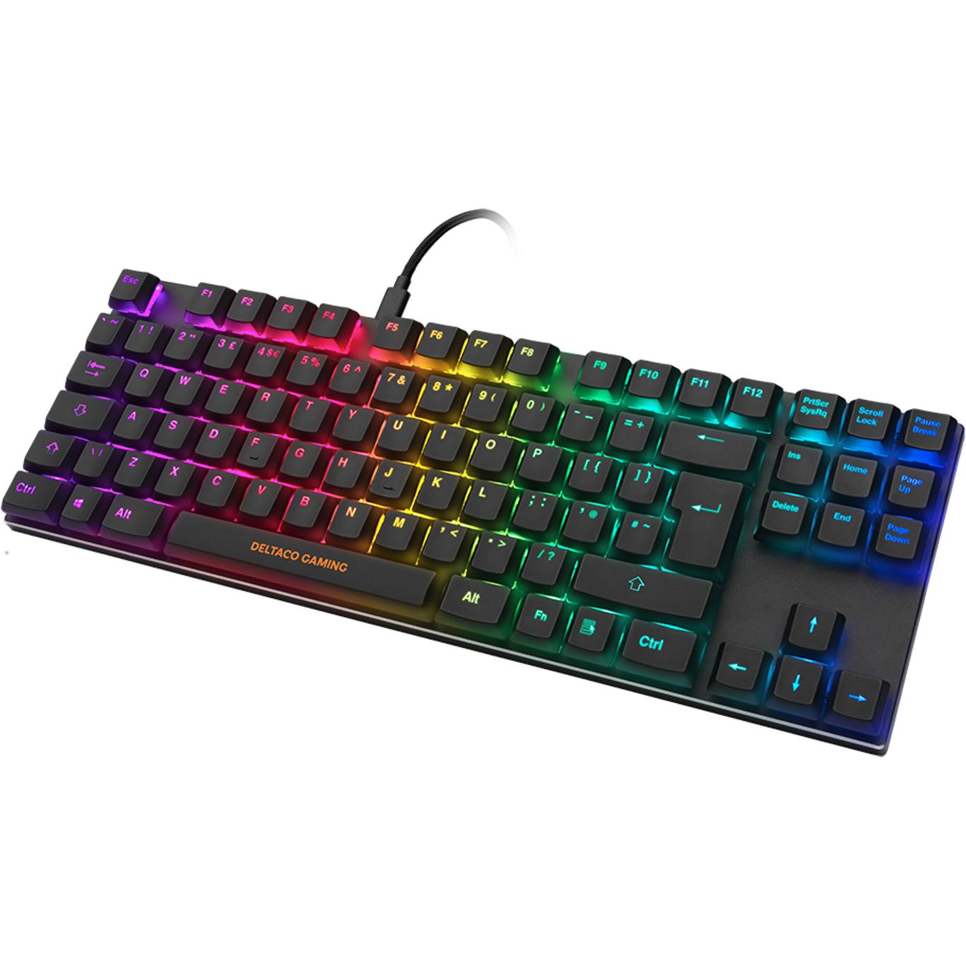 Deltaco DK430 TKL Mechanische Tastatur Low-Profile-Tasten (DE, Kabelgebunden) (GAM-111-UK)