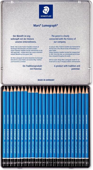 Actual product image Staedtler Mars Lumograph 100 drawing pencils (2 mm, M, 24 x)