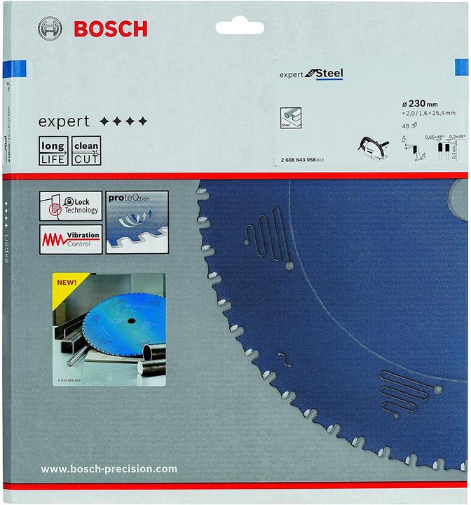 Immagine prodotto Bosch Professional Zubehör Lama circolare Expert per acciaio, 230 x 25,4 x 2,0 mm, 48