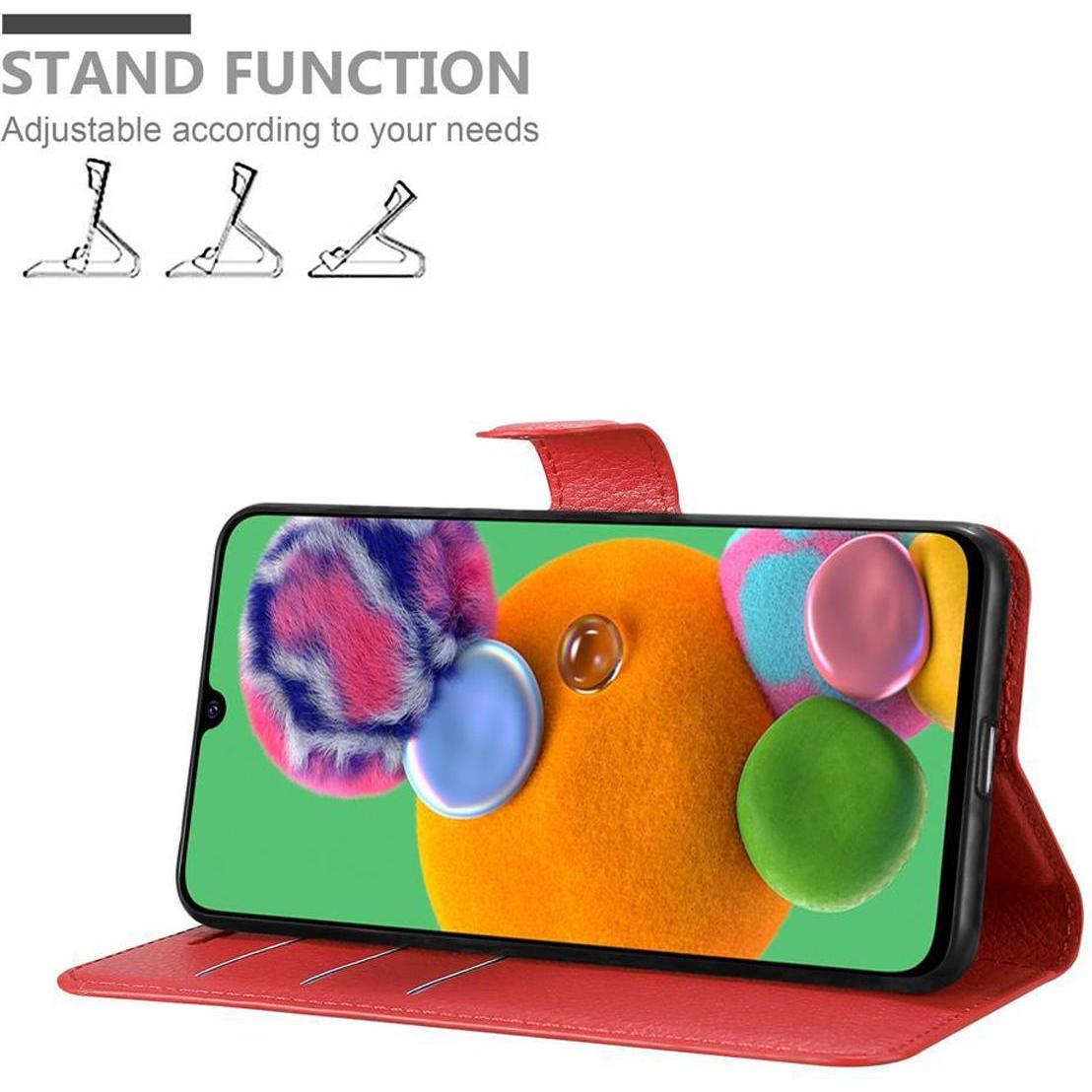 Thumbnail - Cadorabo Book mit Standfunktion Cover (Samsung Galaxy A90 5G), Smartphone Hülle, Rot