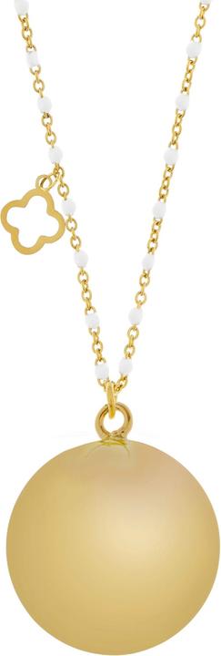 Proud MaMa Bola-Kugel / Schwangerschaftskette Fine, Gold/ Weiss (Silber)
