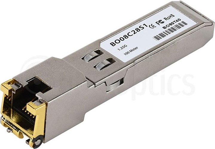 Produktbild BlueOptics Kompatibler Extreme Networks 10054 © BO08C28S1 SFP Transceiver, Kupfer RJ45, 1000BASE-T, 100M, 0°C/+