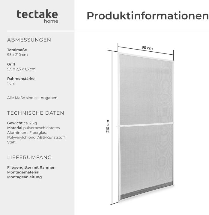Actual product image tectake Fly screen (95 x 210 cm)