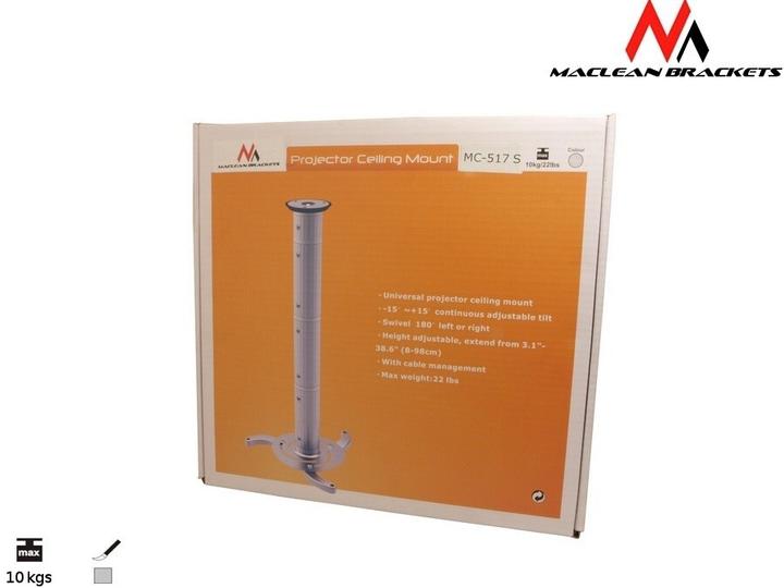 Image du produit Maclean MC-517 MC-517 Universal Ceiling Projektorius Screen Mount Bracket Tilt Adjustable (Plafond)