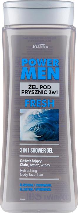 Joanna Power Men Refreshing & Shampoo 3In1 For Men Refreshing 3W1 For (300 ml, Flüssiges Shampoo)