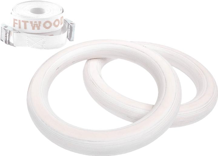 Produktbild Fitwood Turnringe Kinder Grau - Weisse Bänder