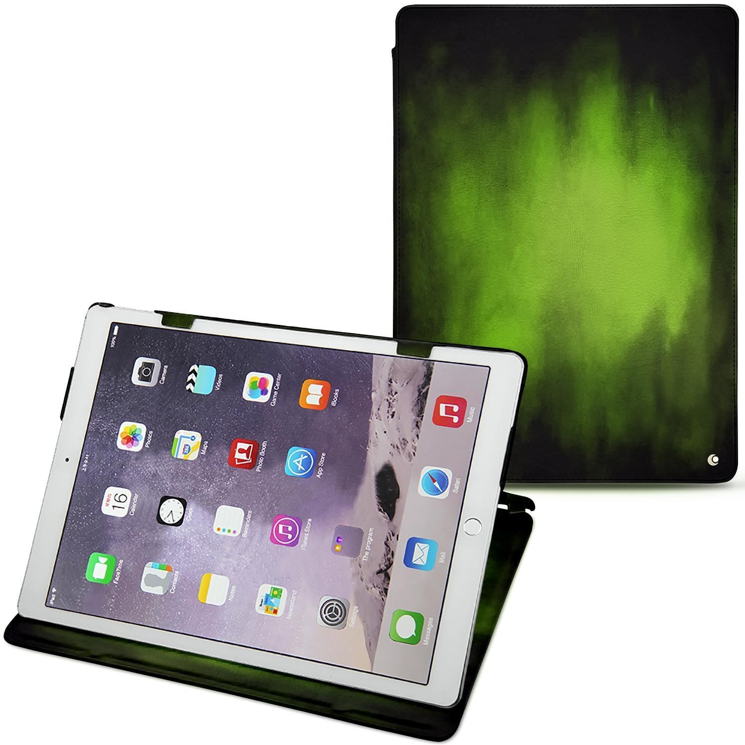 Noreve Lederschutzhülle horizontal (iPad Pro 12.9), Tablet Hülle, Grün