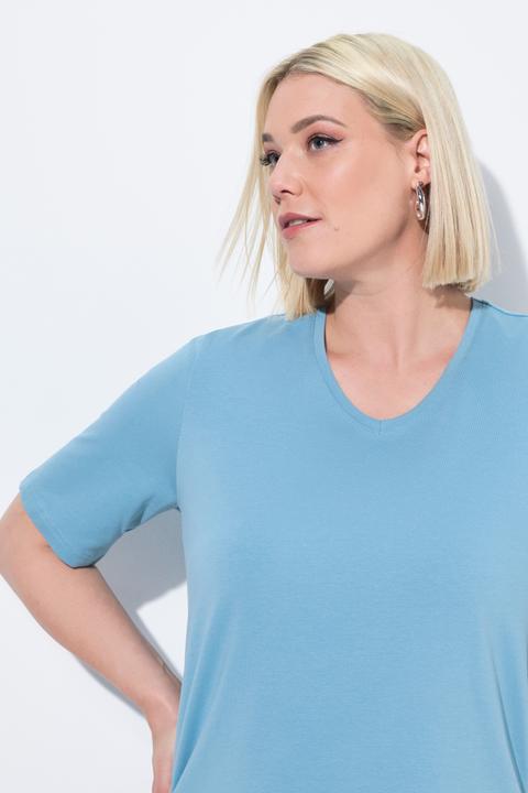 Produktbild Ulla Popken T-Shirt, A-Linie, V-Ausschnitt, Halbarm (58)
