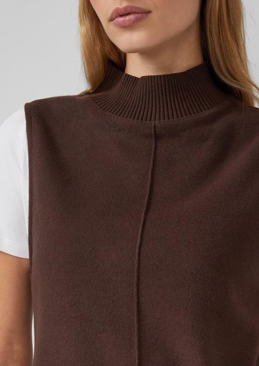 Produktbild s.Oliver Sweatshirt Ärmelloses Sweatshirt mit geripptem Stehkragen (48)