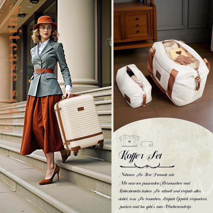 Produktbild Coolife 5-teiliges Hartschalenkoffer-Set mit TSA-Schloss