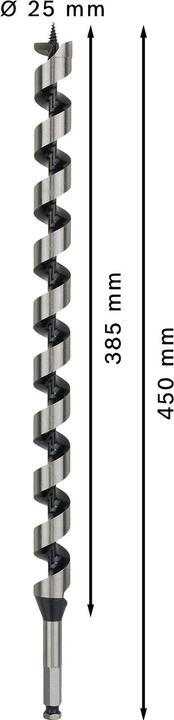 Actual product image Bosch Professional Zubehör PRO Wood Wood auger bit, 25 x 385 x 450 mm (11.1 mm)