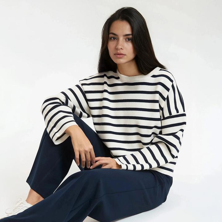 Produktbild La Redoute Collections Gestreifter Pullover mit Rundhalsausschnitt (L)