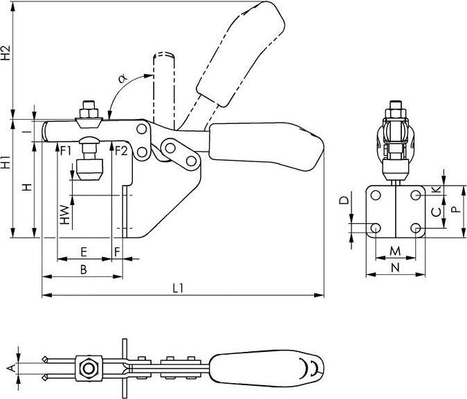 Actual product image Amf Horizontal clamping device (32 mm)