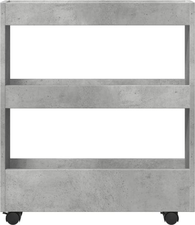 Immagine prodotto vidaXL Carrello portaoggetti Carrello da cucina stretto a 3 ripiani grigio cemento