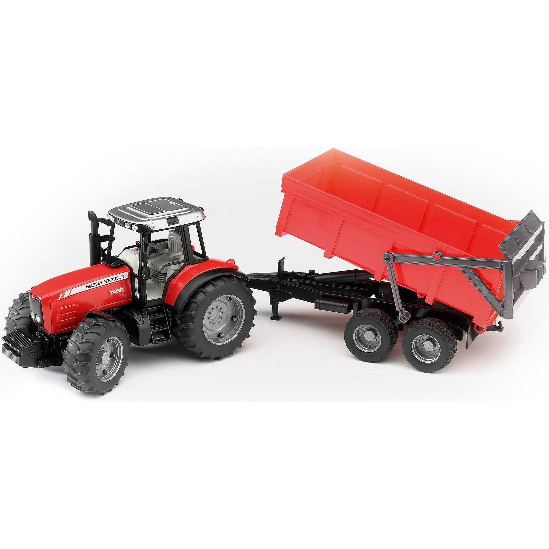 Bruder Massey Ferguson 7480 mit Wannenkippanhänger