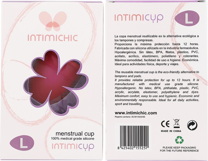 Actual product image Intimichic Copa Menstrual Silicona Medica L (L)