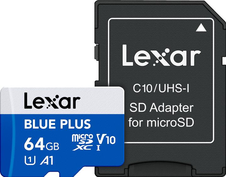 Produktbild Lexar MEMORY MICRO SDXC 64GB UHS-I/W/A LMSBLPL064G-BNANG (64 GB, microSDXC, U1, UHS-I)