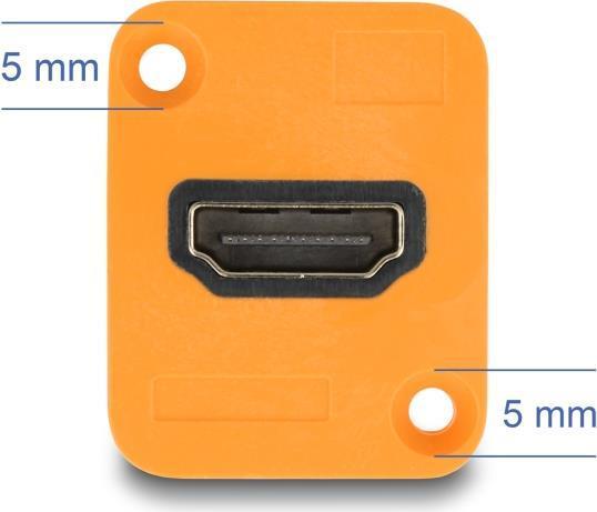 Image du produit Delock Module de type D HDMI-A femelle à femelle 4K orange (HDMI, 3.30 cm)